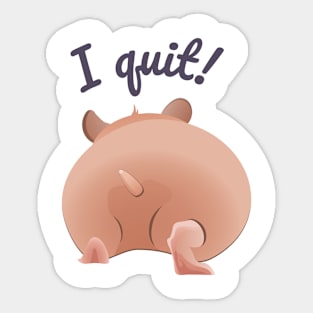 The fat hamster leaves Sticker